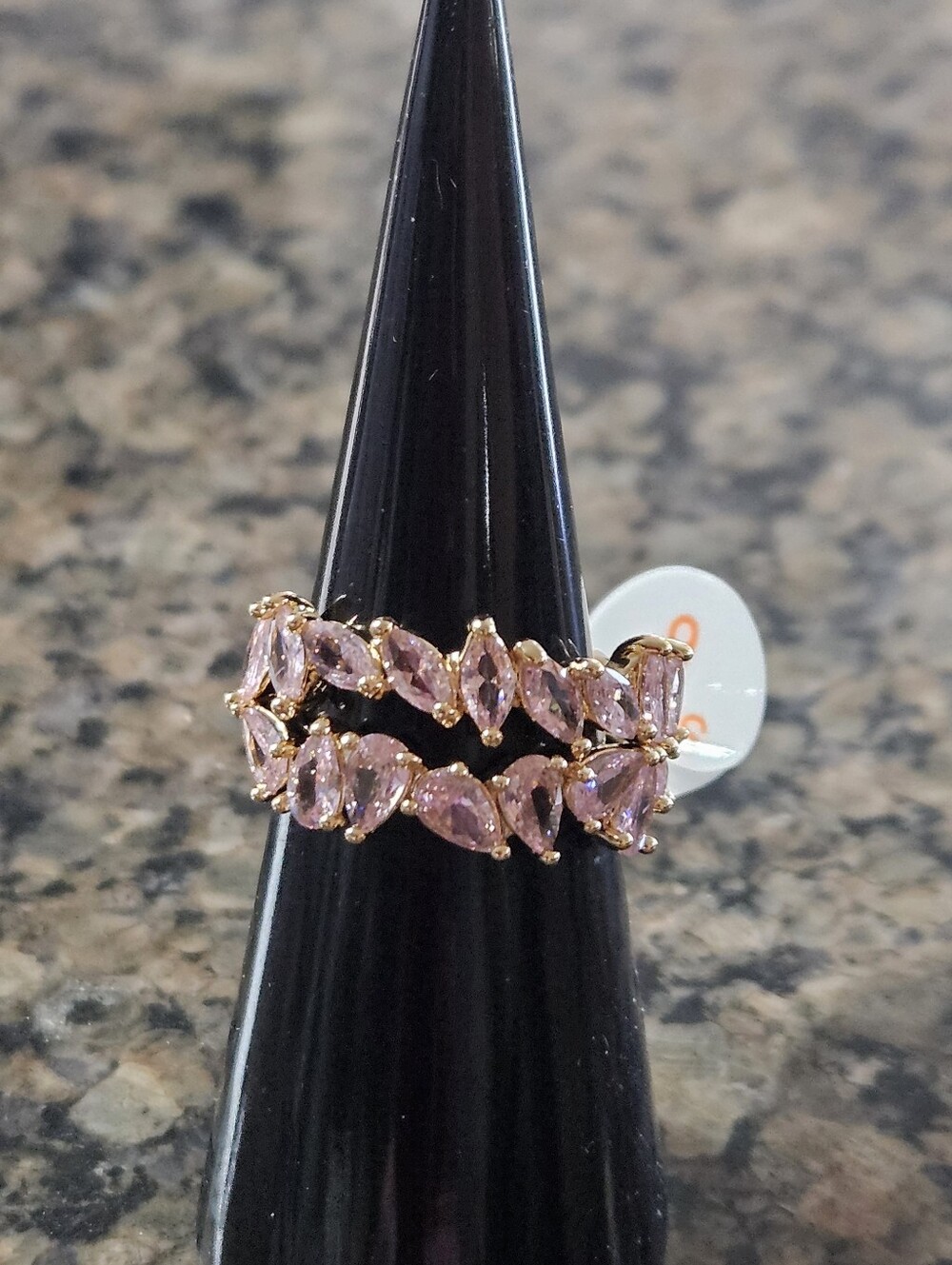Bomb Party RG89790 "What's Left In The Space" Rose Quartz Cubic Zirconia Sz 6